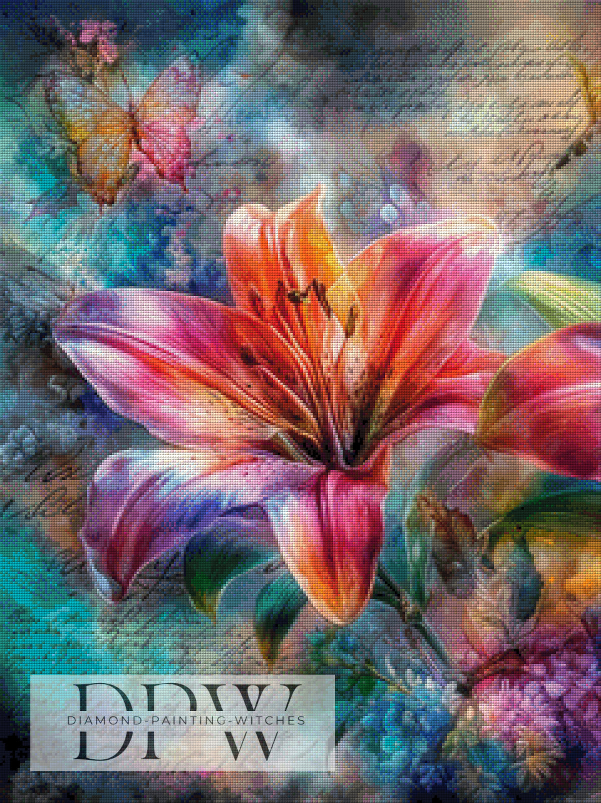 DPW-4205 Mehrteiler Vintage Lily Panels by ellufija 3x 60x80cm  **SOFORTKAUF** ECKIGE Steine
