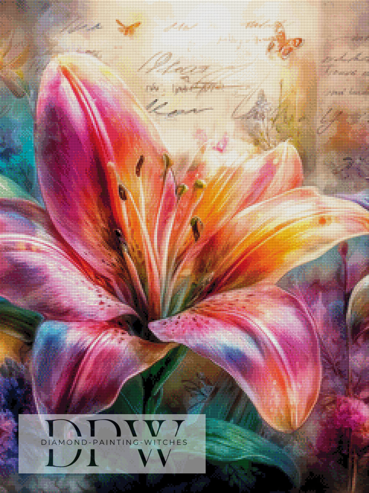 DPW-4205 Mehrteiler Vintage Lily Panels by ellufija 3x 60x80cm  **SOFORTKAUF** ECKIGE Steine