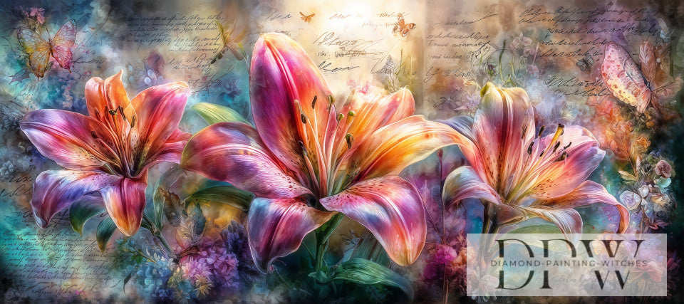 DPW-4205 Mehrteiler Vintage Lily Panels by ellufija 3x 60x80cm  **SOFORTKAUF** ECKIGE Steine