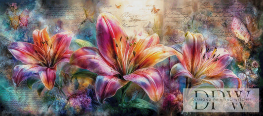 Mehrteiler - Vintage Lily Panels by ellufija 3x60x80cm  DPW-4205