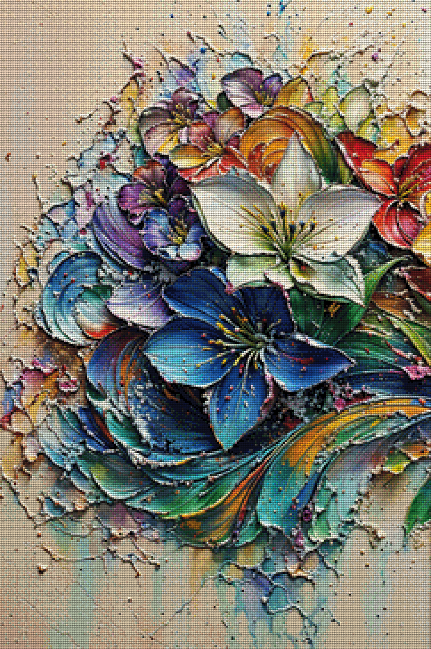 Mehrteiler - Abstrakte Lilien by Pixxel Pics 2x60/1x65x90cm  DPW-4207