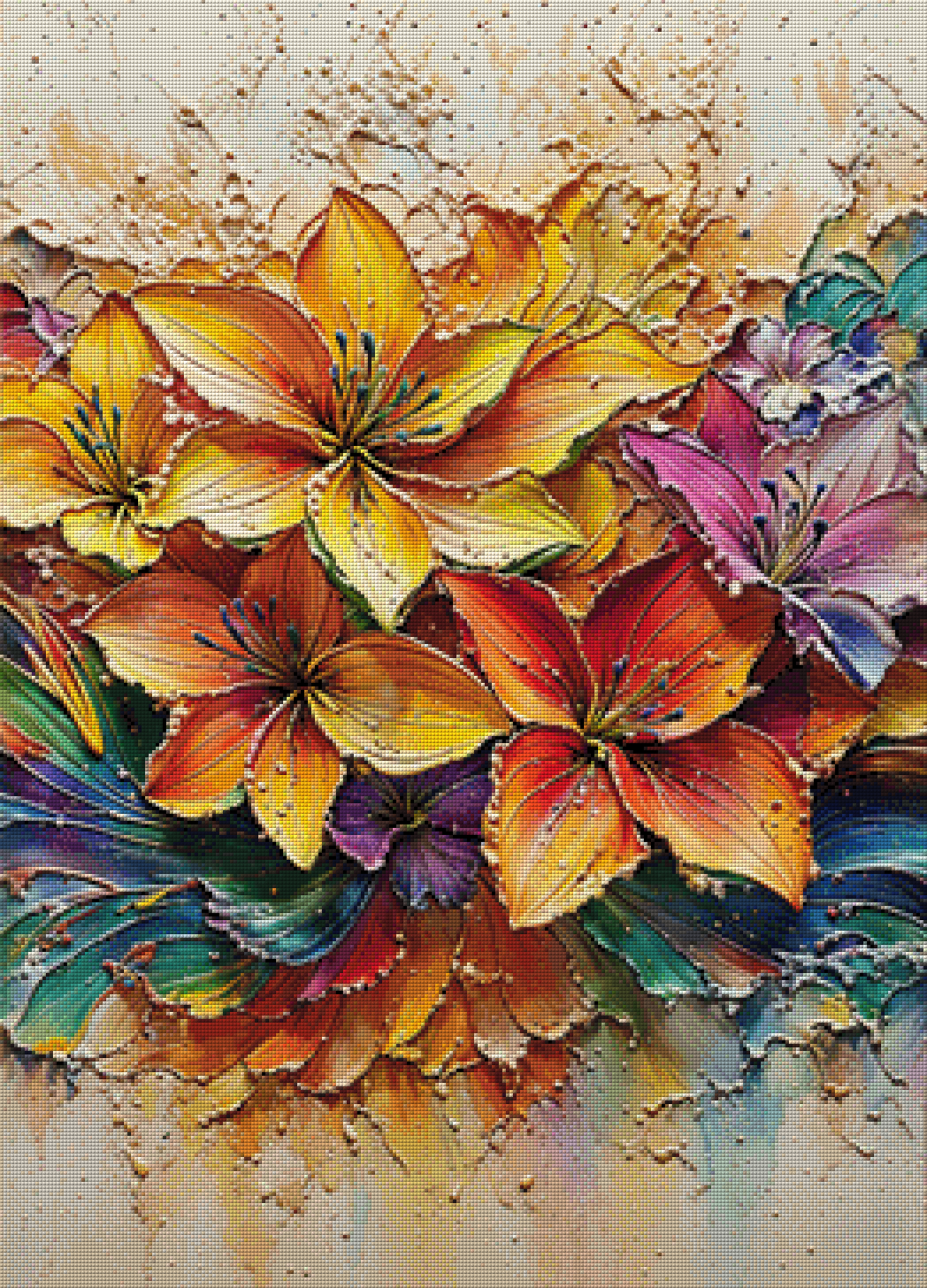 Mehrteiler - Abstrakte Lilien by Pixxel Pics 2x60/1x65x90cm  DPW-4207