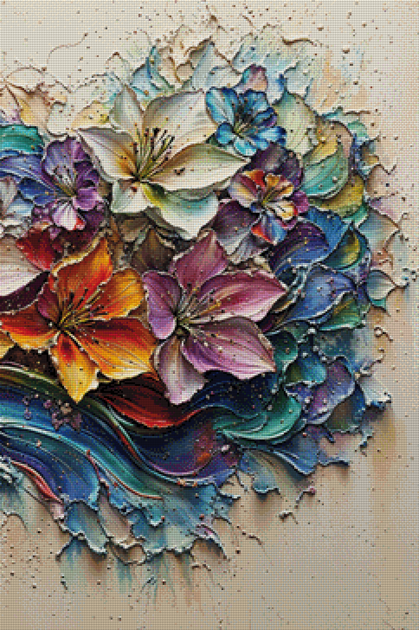 Mehrteiler - Abstrakte Lilien by Pixxel Pics 2x60/1x65x90cm  DPW-4207