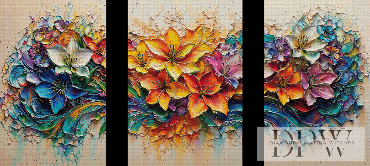 Mehrteiler - Abstrakte Lilien by Pixxel Pics 2x60/1x65x90cm  DPW-4207