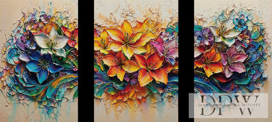 Mehrteiler - Abstrakte Lilien by Pixxel Pics 2x60/1x65x90cm  DPW-4207