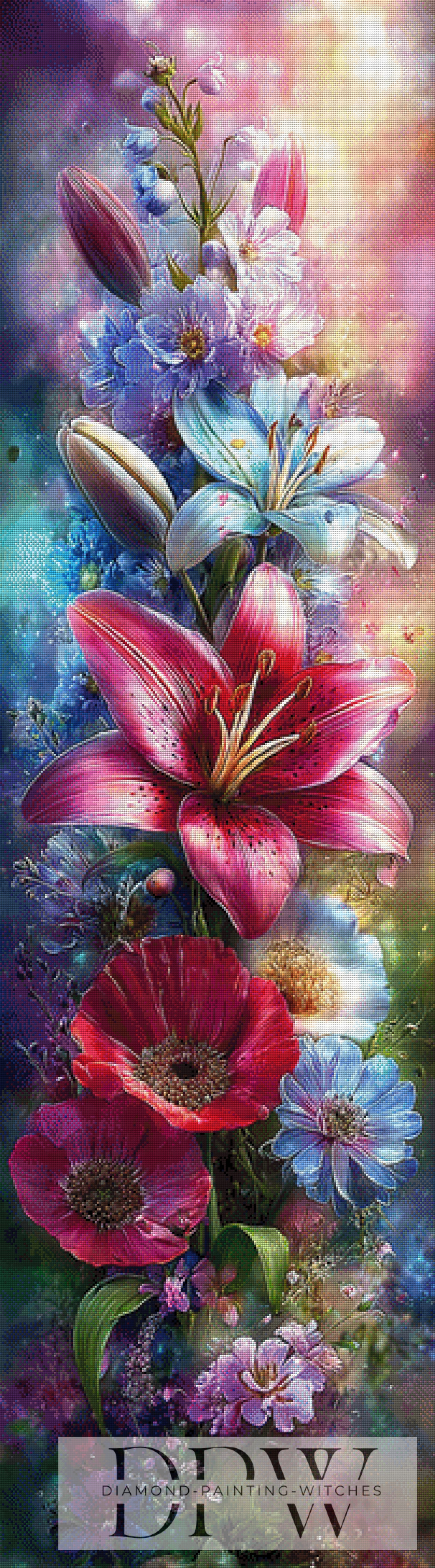 Funkelnde Seelenblüten I by ellufija 50x180cm mit 380 Farben DPW-4208