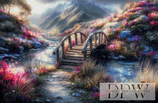 Kleine Bergbrücke by ellufija 130x85cm mit 330 Farben DPW-4219