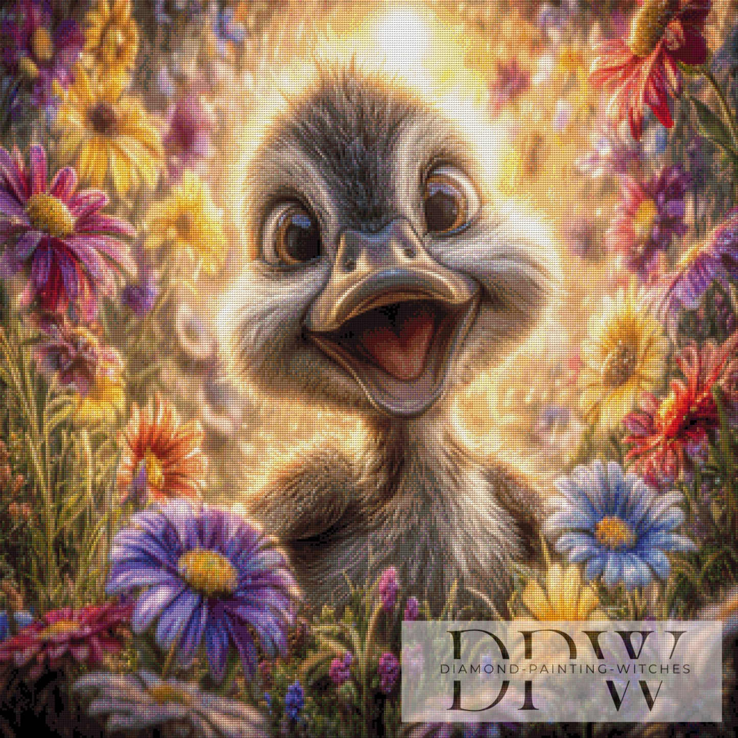 Die fröhliche Ente by ellufija 80x80cm mit 260 Farben DPW-4221