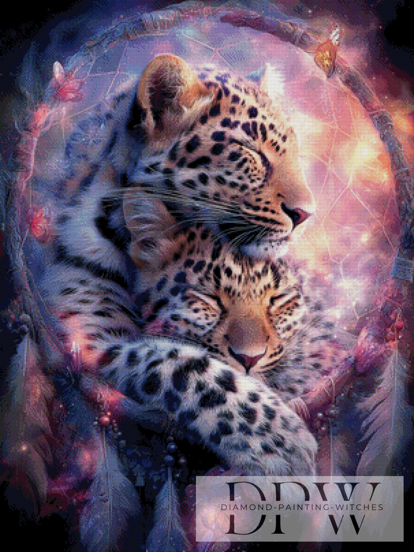 Leoparden im Traumfänger by ellufija 75x100cm mit 180 Farben DPW-4223