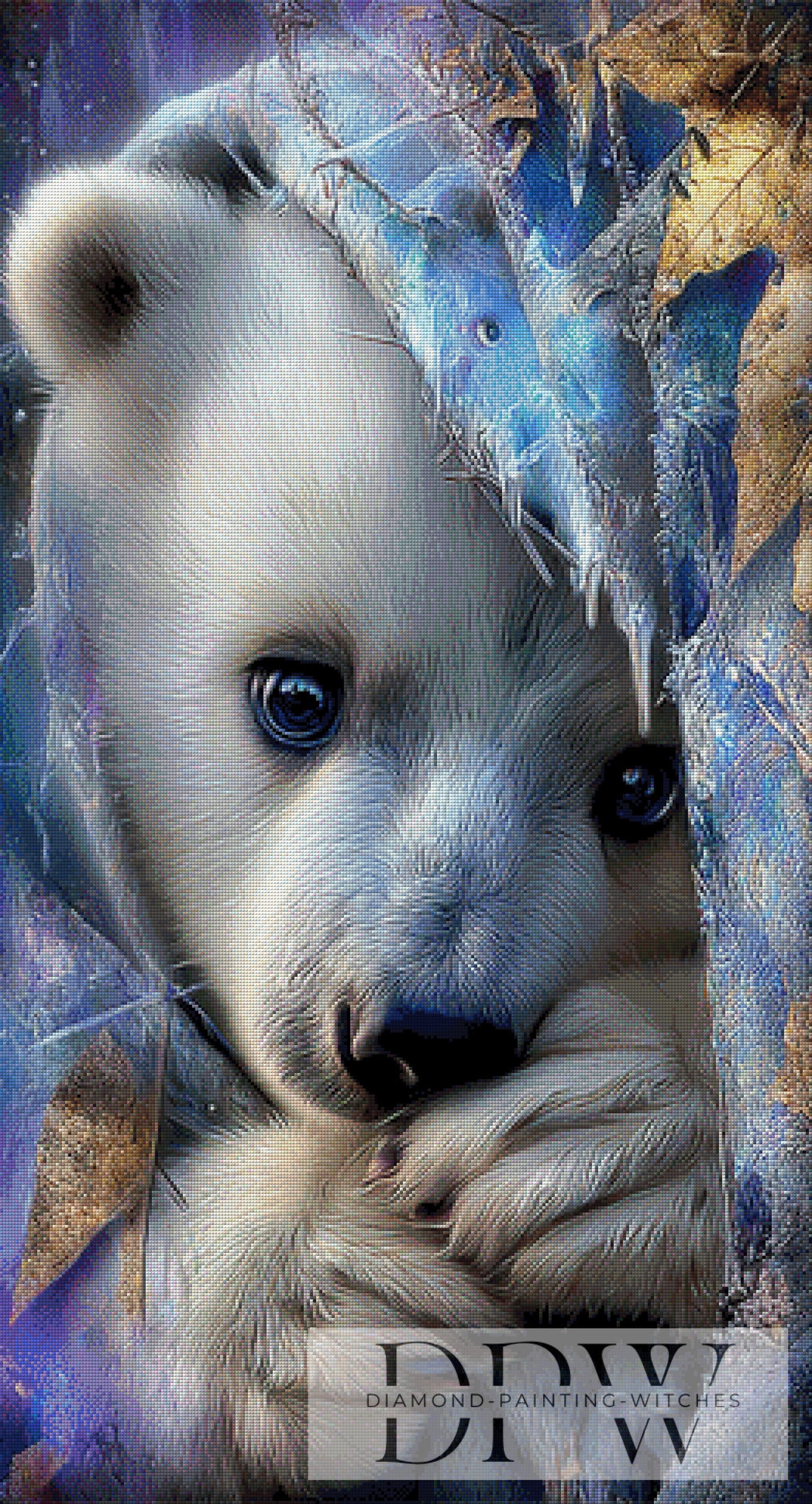 Snowpaw by Elly_A.I. 65x120cm mit 200 Farben DPW-4225
