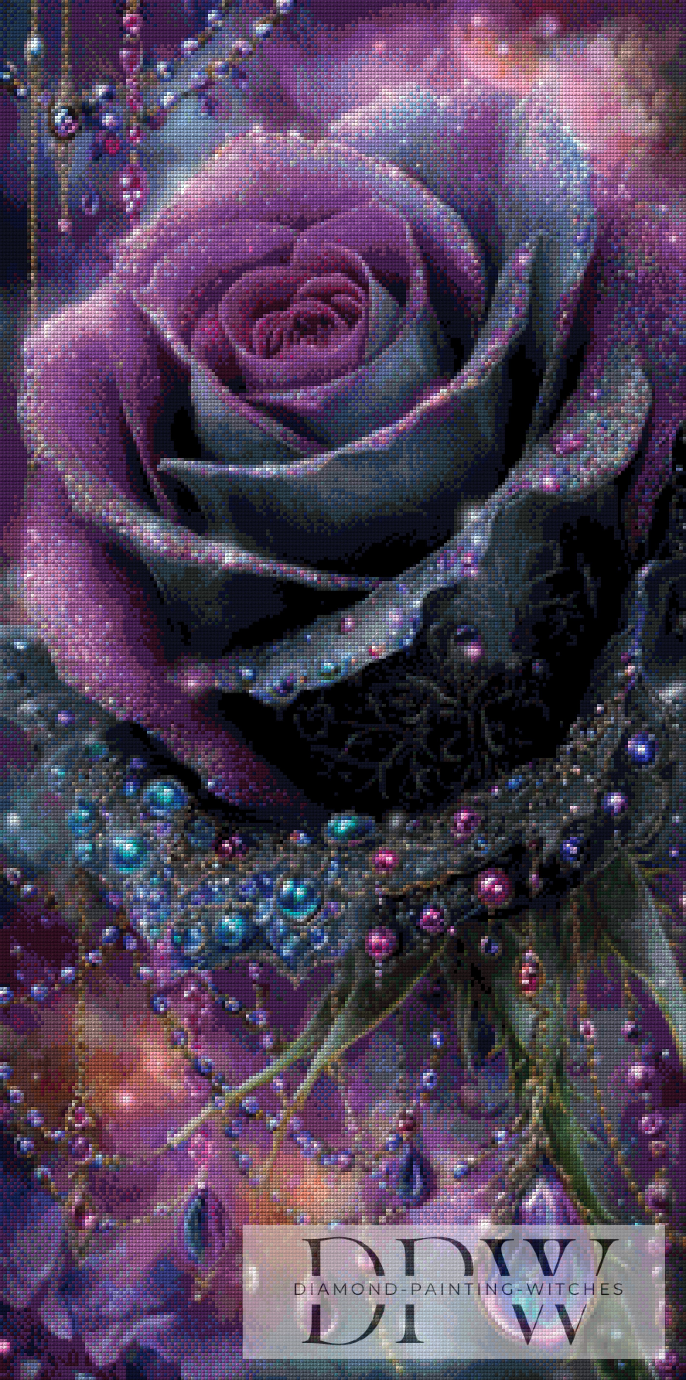 Purple Black Rose by Elly_A.I. mit 180 Farben