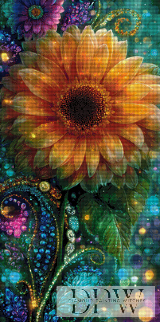 Sonnenstrahlblüte by Elly_A.I. 50x100cm mit 270 Farben DPW-4275