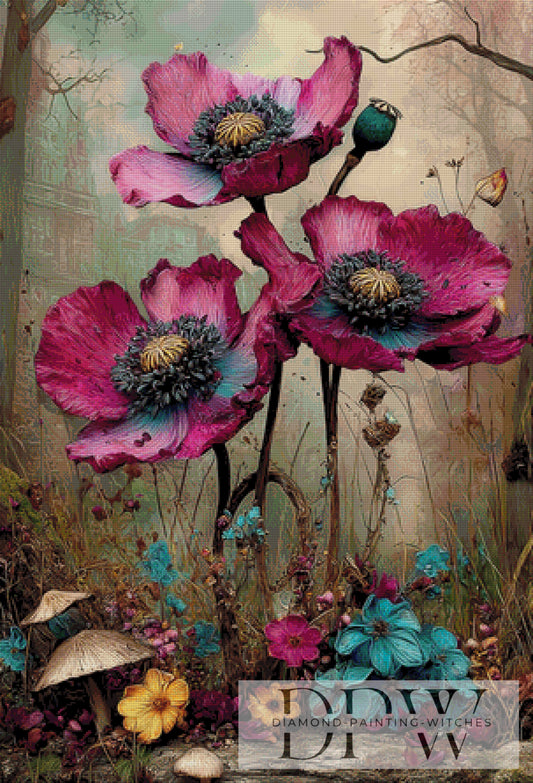 Wilder Mohn by QN 75x110cm mit 260 Farben DPW-4301