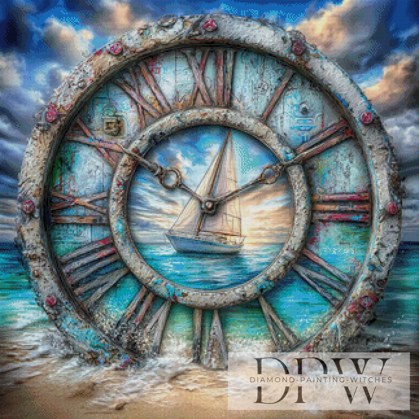 Die Schiffsuhr by CreatiVart 80x80cm mit 240 Farben DPW-4324