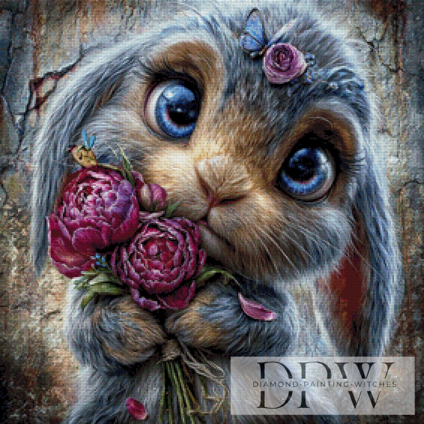 Blumenhasi by CreatiVart 70x70cm mit 190 Farben DPW-4329