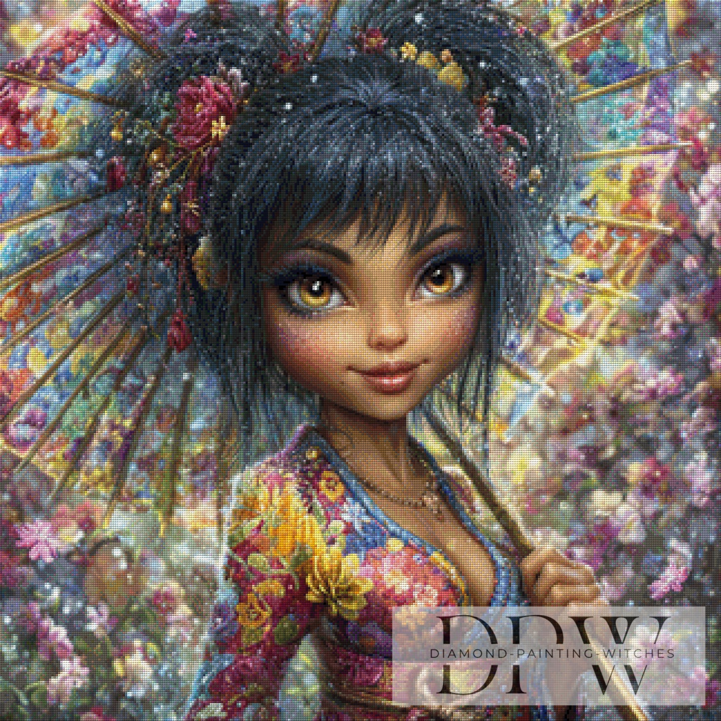 Regina Regenschirm by CreatiVart 80x80cm mit 300 Farben DPW-4343