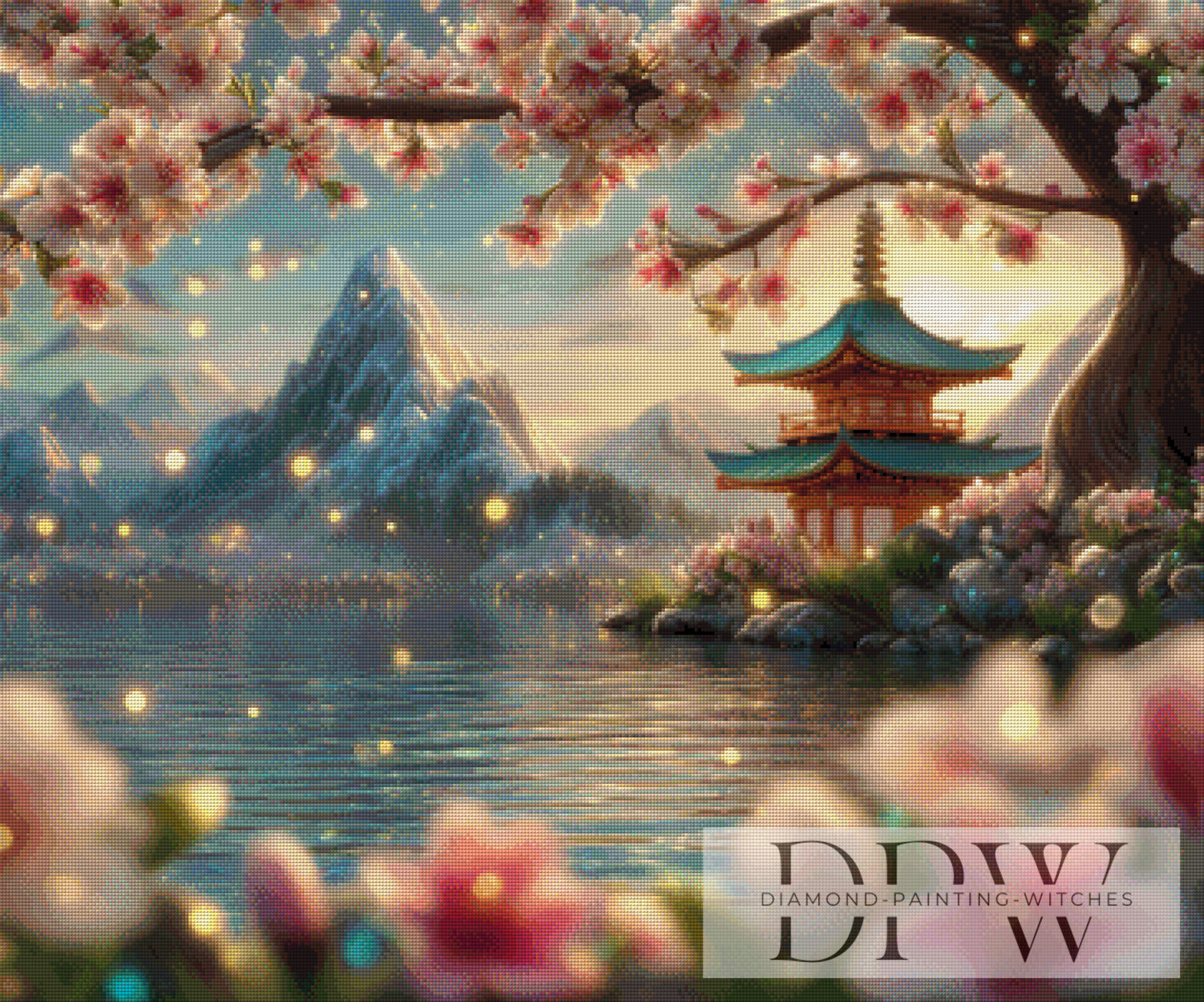 Zwischen Blüten und Bergen by Lisa Morgan 90x75cm mit 220 Farben DPW-4364