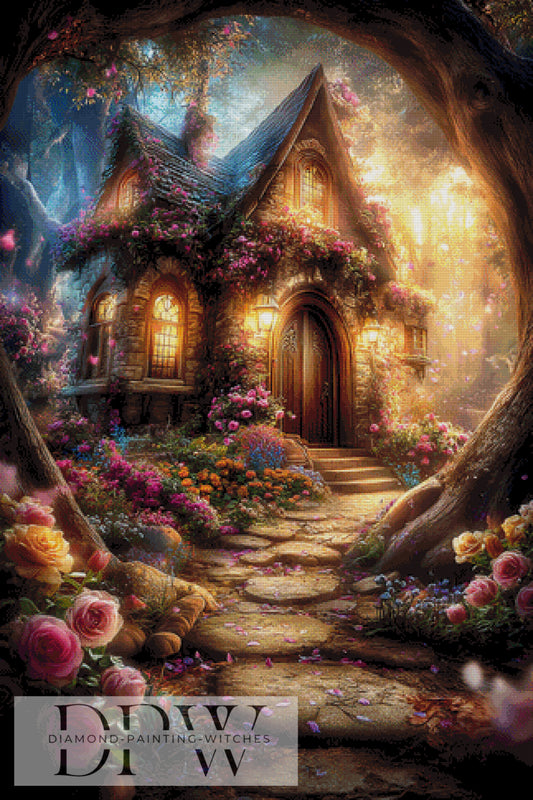 Haus am Wald by ellufija 80x120cm mit 340 Farben DPW-4386