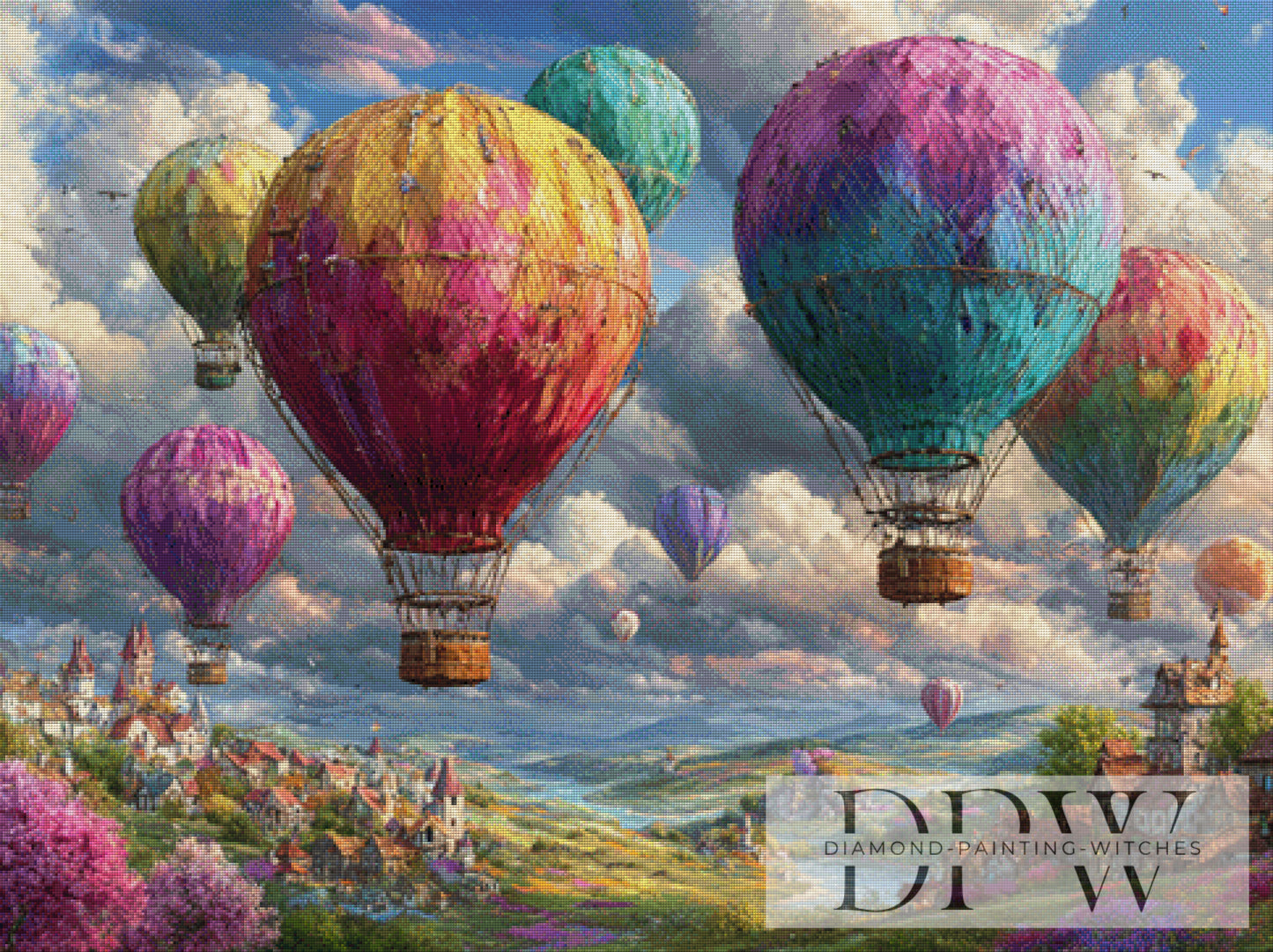 Wolkenfreiheit by Moonlight 120x90cm mit 380 Farben DPW-4400