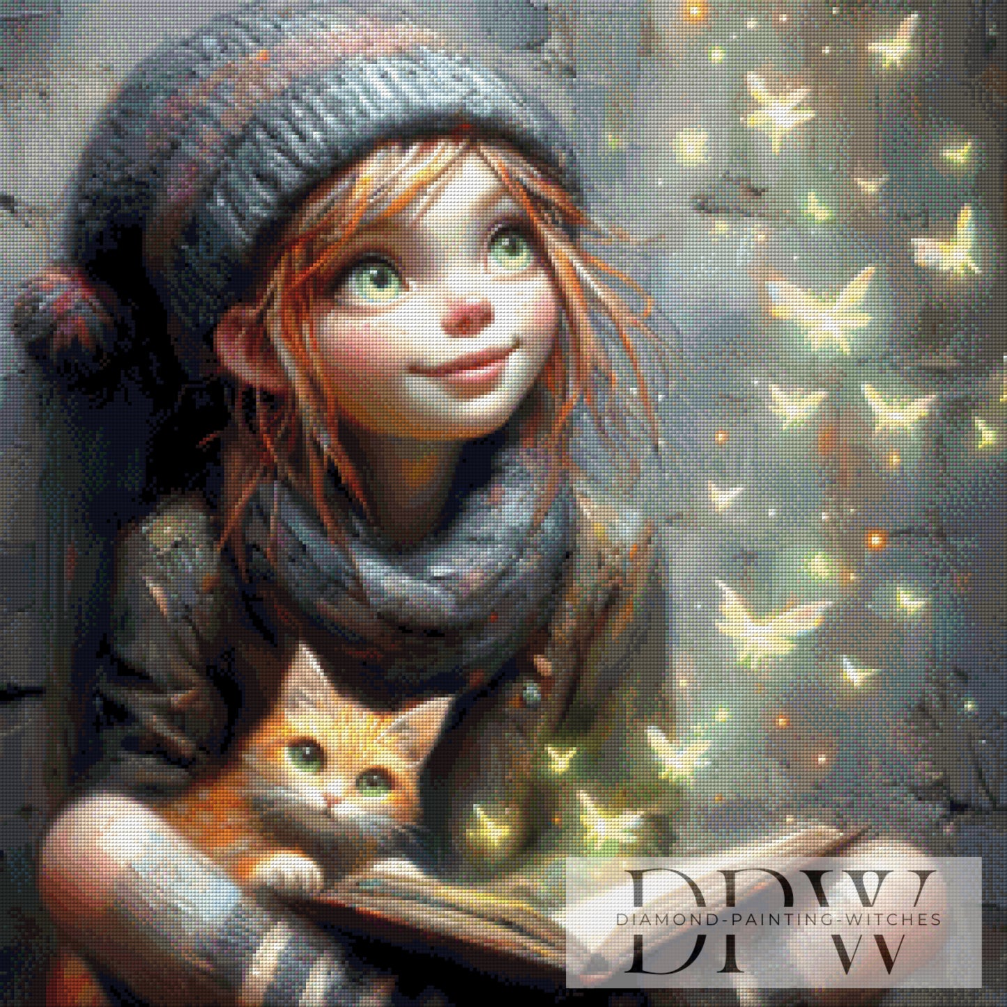 Mädchen mit Zauberbuch by Casalla Vendetta 70x70cm mit 200 Farben DPW-4404