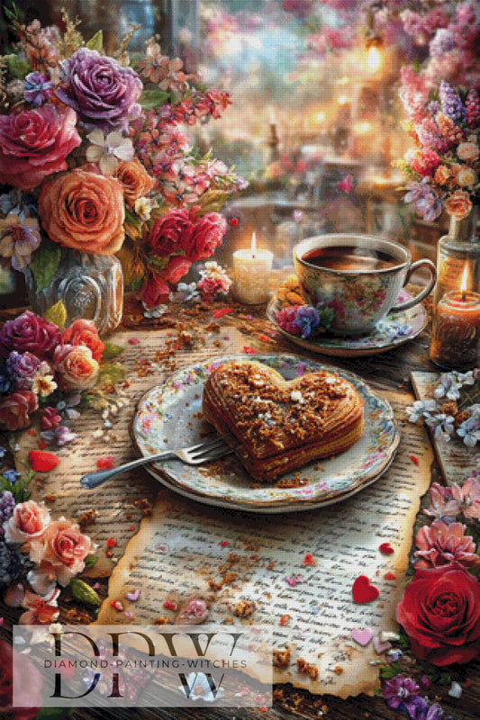 Vintage Kaffeezeit by ellufija 80x120cm mit 330 Farben DPW-4405