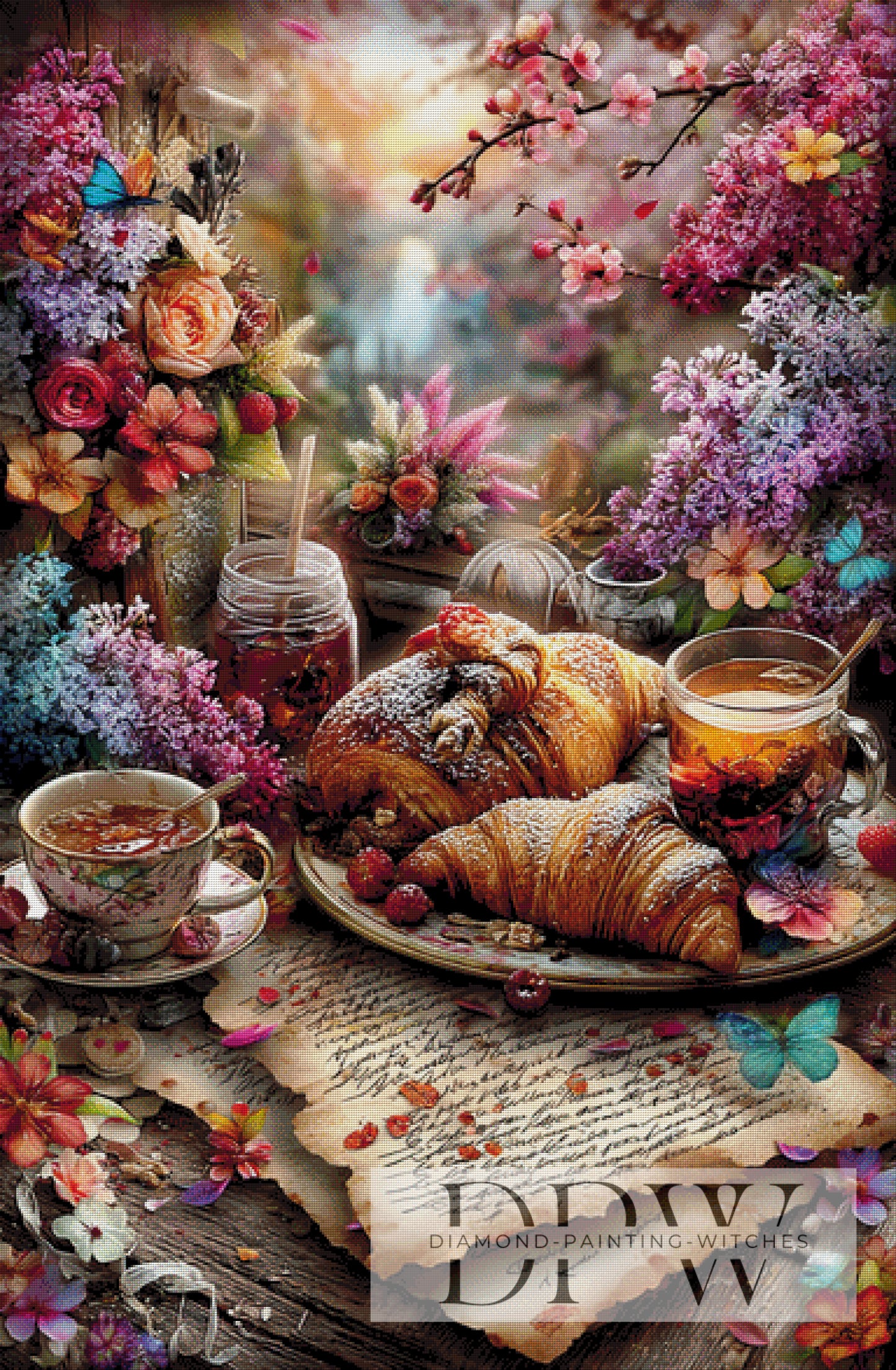 Vintage Frühstückszeit by ellufija 95x145cm mit 380 Farben DPW-4406