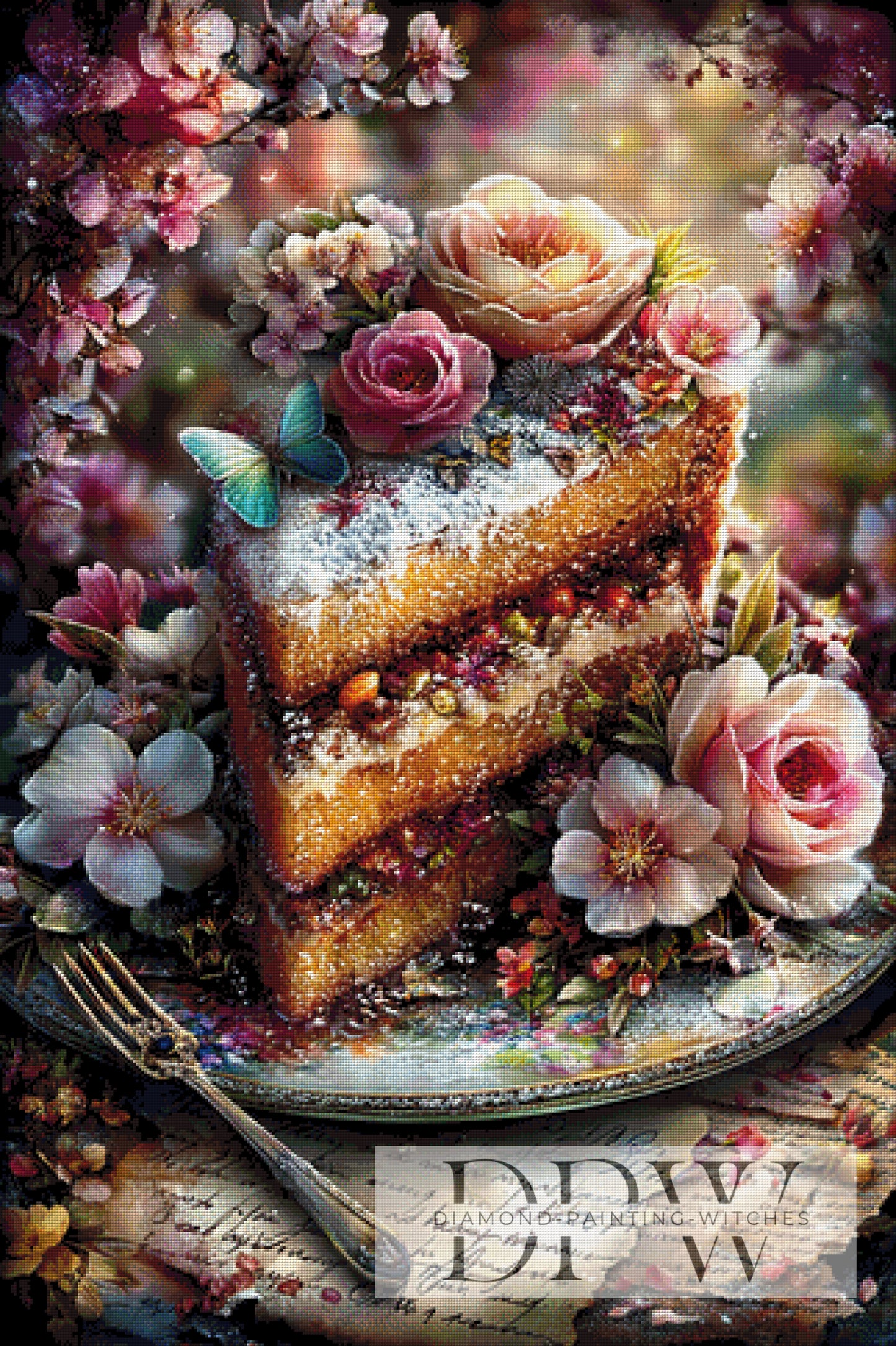 Vintage Tortenstück by ellufija 80x120cm mit 350 Farben DPW-4407