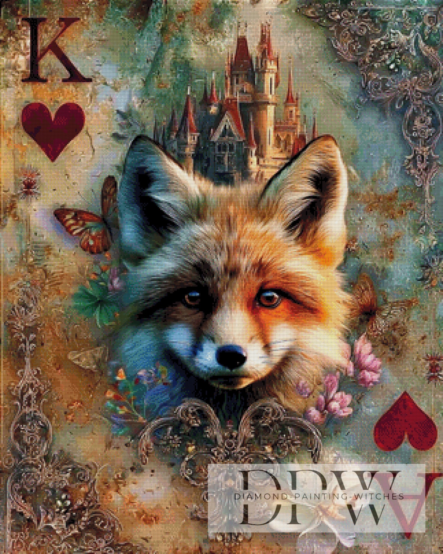 Spielkarte Fuchs by Elly_A.I. 80x100cm mit 280 Farben DPW-4412