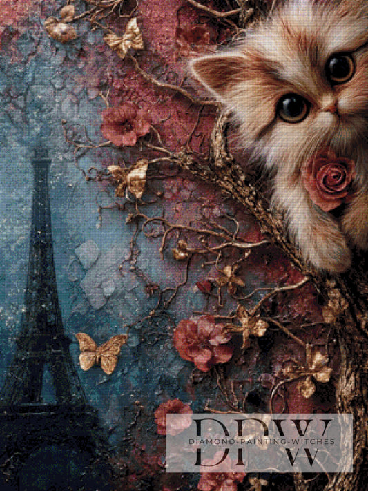 Die kleine Katze in Paris by Elly_A.I. 75x100cm mit 140 Farben DPW-4414