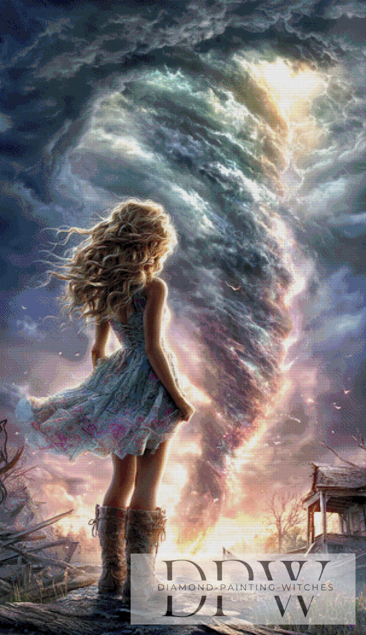 Tornado Girl by ellufija 75x130cm mit 200 Farben DPW-4424