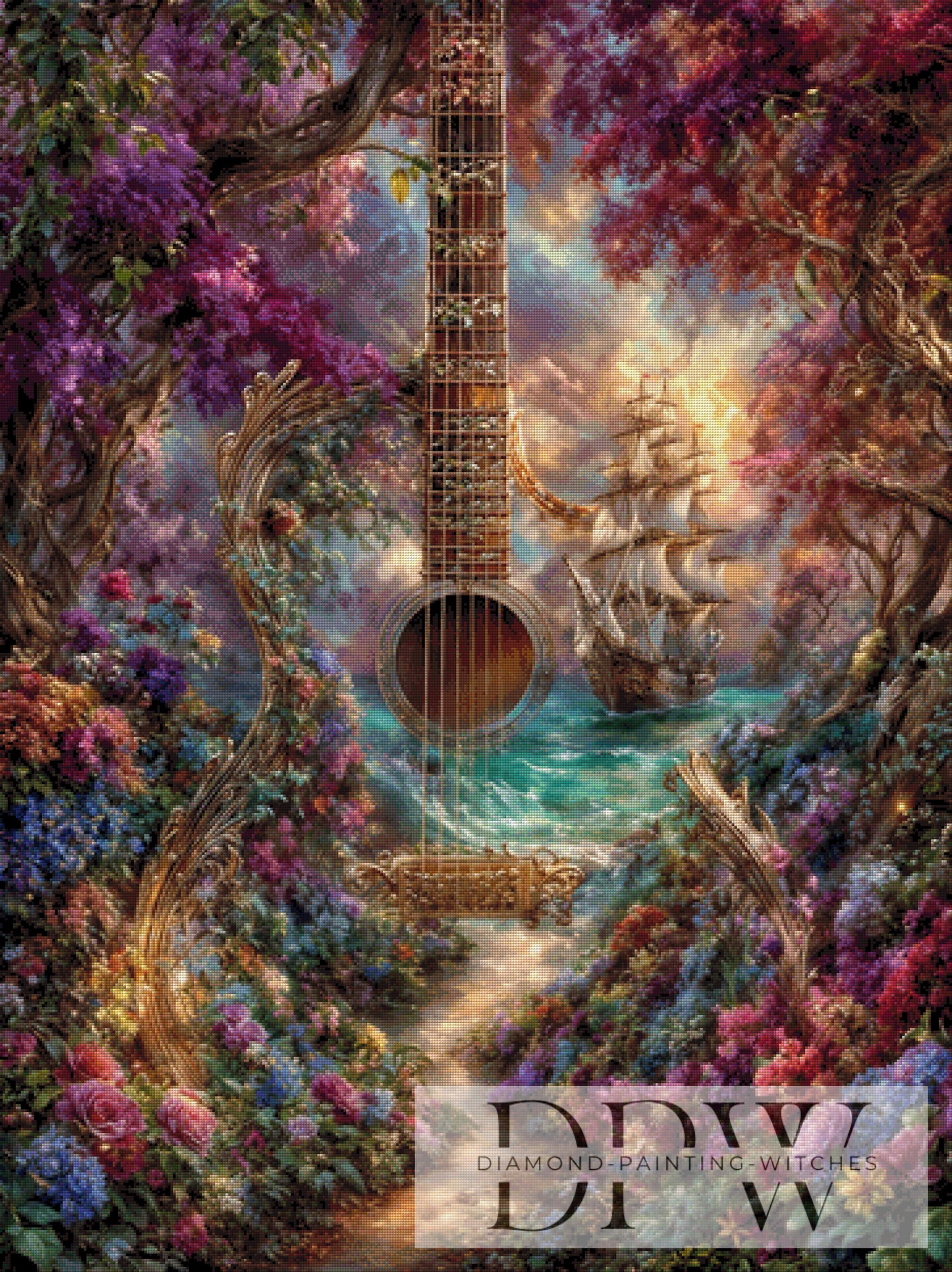 Fantasy Guitar by Pixxel Pics 90x120cm mit 290 Farben DPW-4427