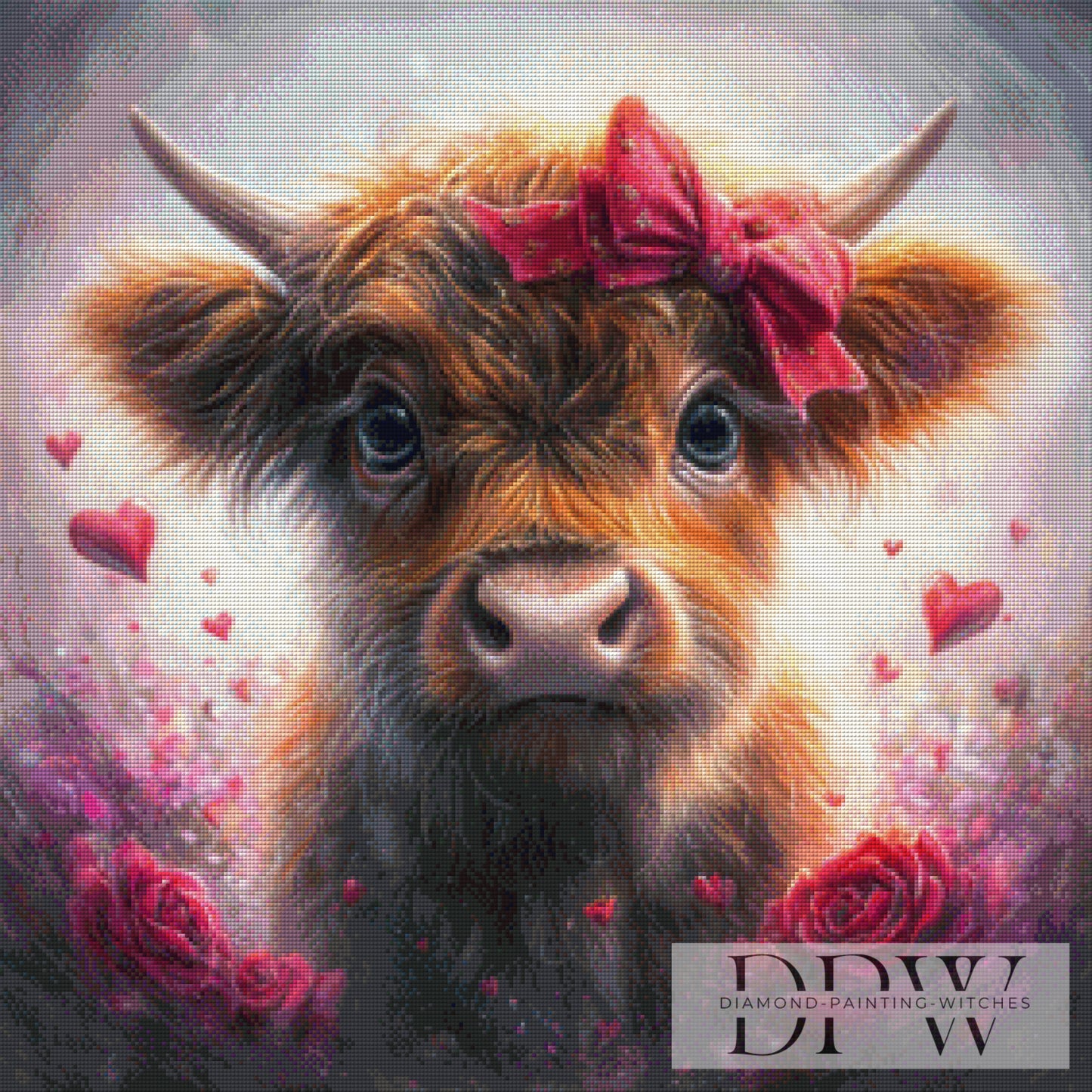 Annabelle die Kuh by ellufija 70x70cm mit 210 Farben DPW-4429