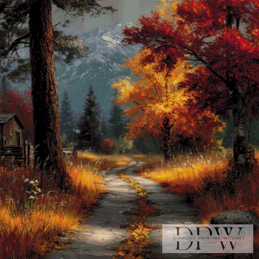 Der Weg zu den Bergen by QN 90x90cm mit 170 Farben DPW-4439