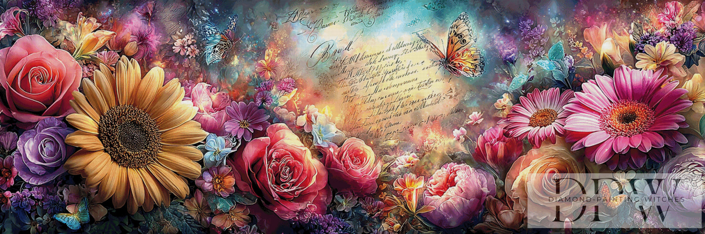 Vintage Flower Dream I by ellufija 300x100cm mit 405 Farben DPW-443