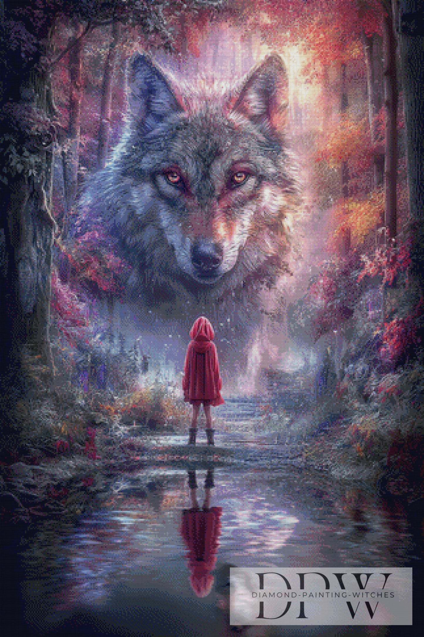 Das Mädchen und der Wolf by ellufija 80x120cm mit 180 Farben DPW-4441