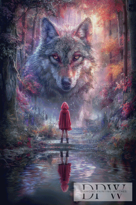 Das Mädchen und der Wolf by ellufija 80x120cm mit 180 Farben DPW-4441