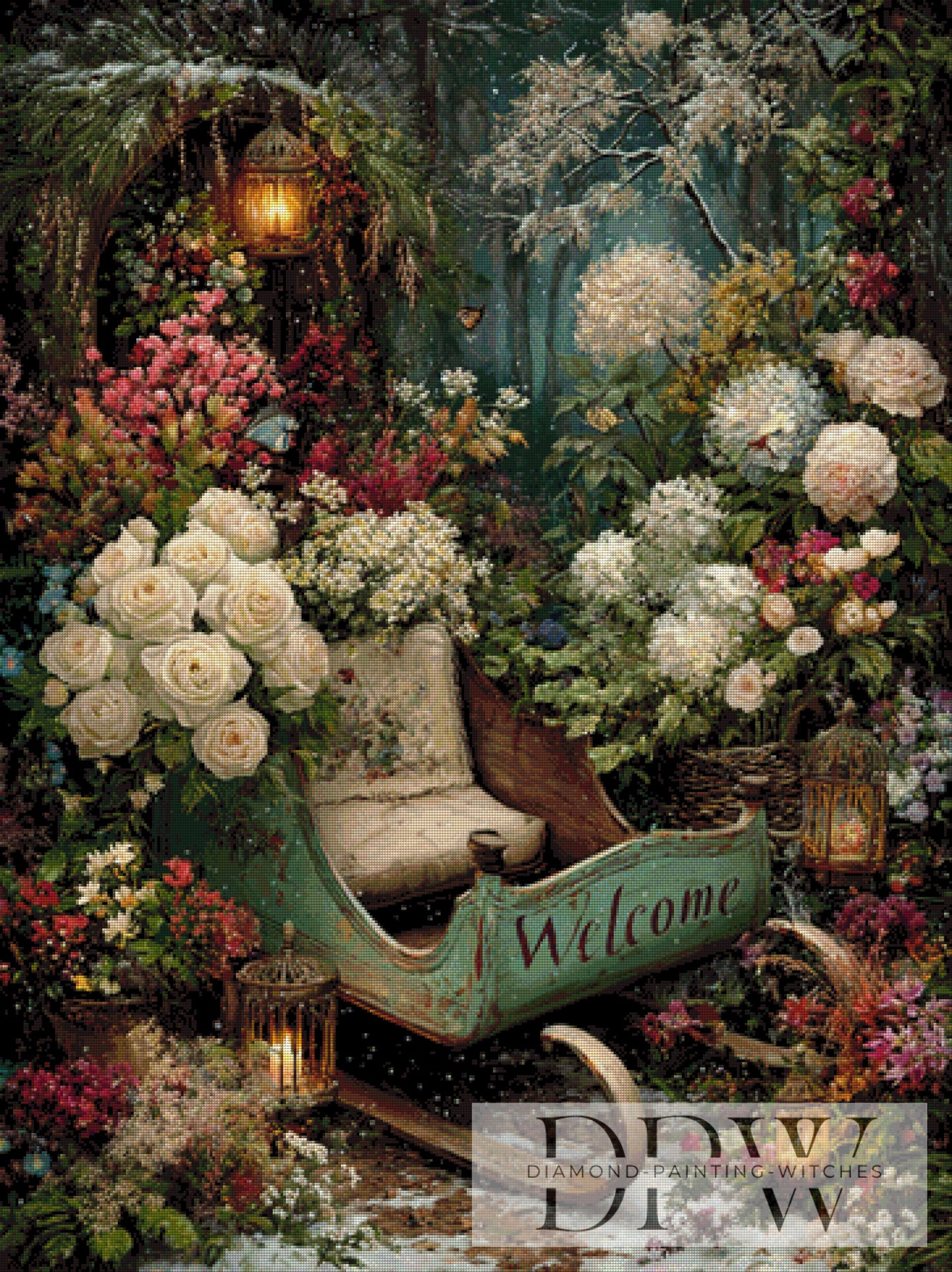 Blumengruß by Moonlight 90x120cm mit 230 Farben DPW-4455