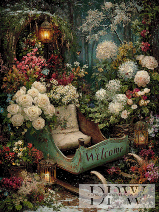 Blumengruß by Moonlight 90x120cm mit 230 Farben DPW-4455