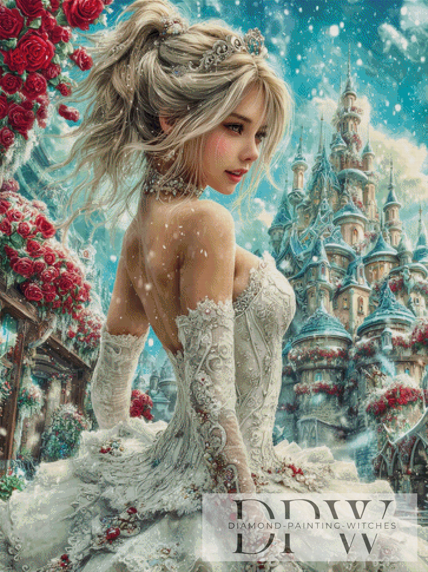Schneekönigin by Sweet_Loco_AI 90x120cm mit 230 Farben DPW-4508