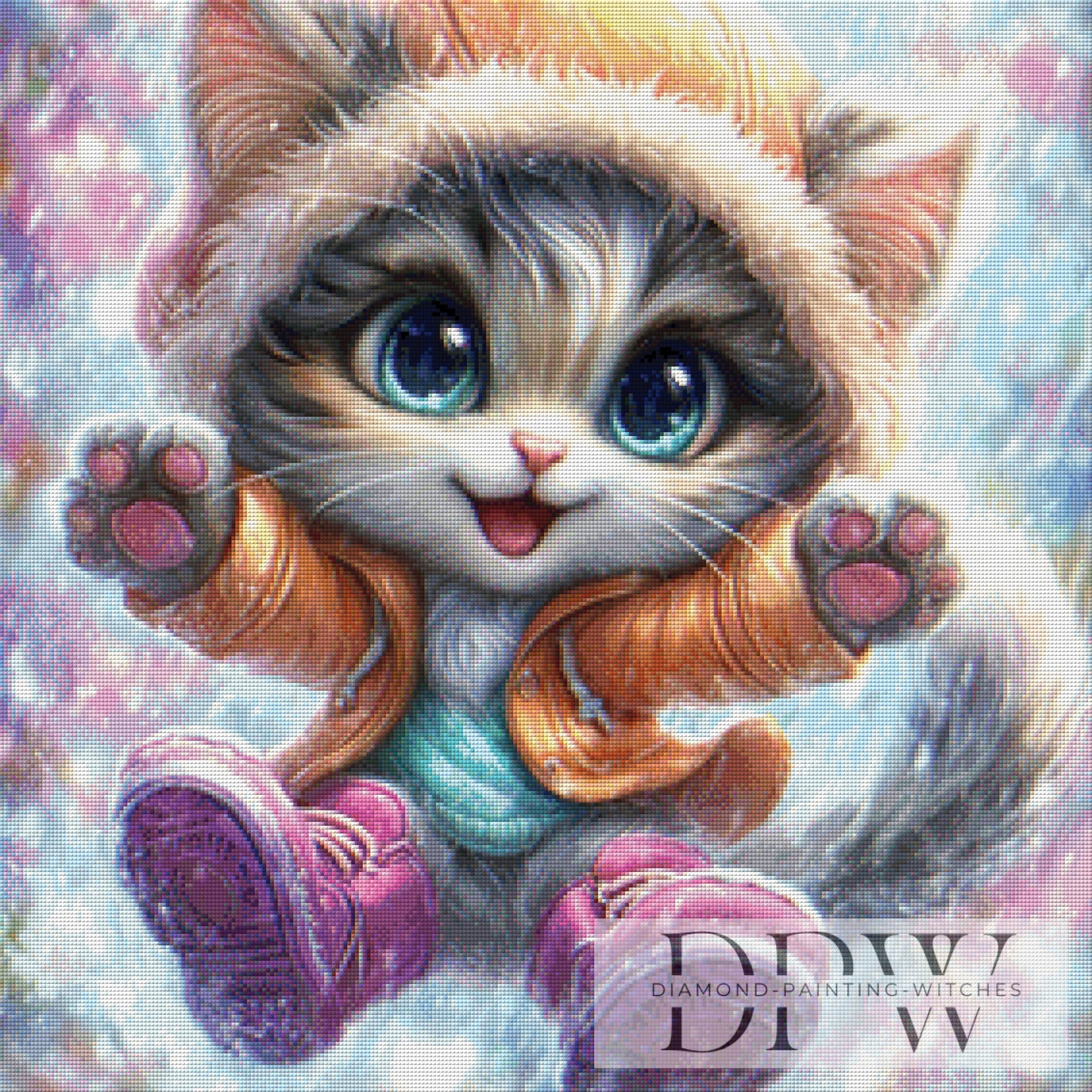 Glück im Schnee by Sweet_Loco_AI 70x70cm mit 230 Farben DPW-4468