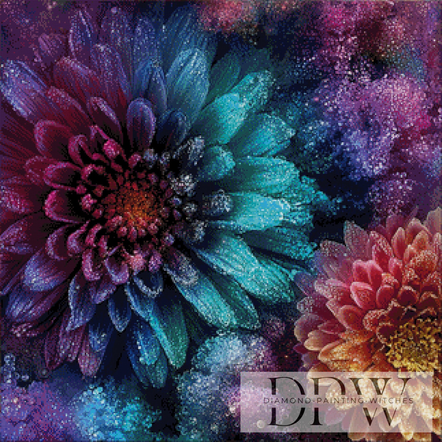 Blumentau by theA.art 80x80cm mit 250 Farben DPW-4491