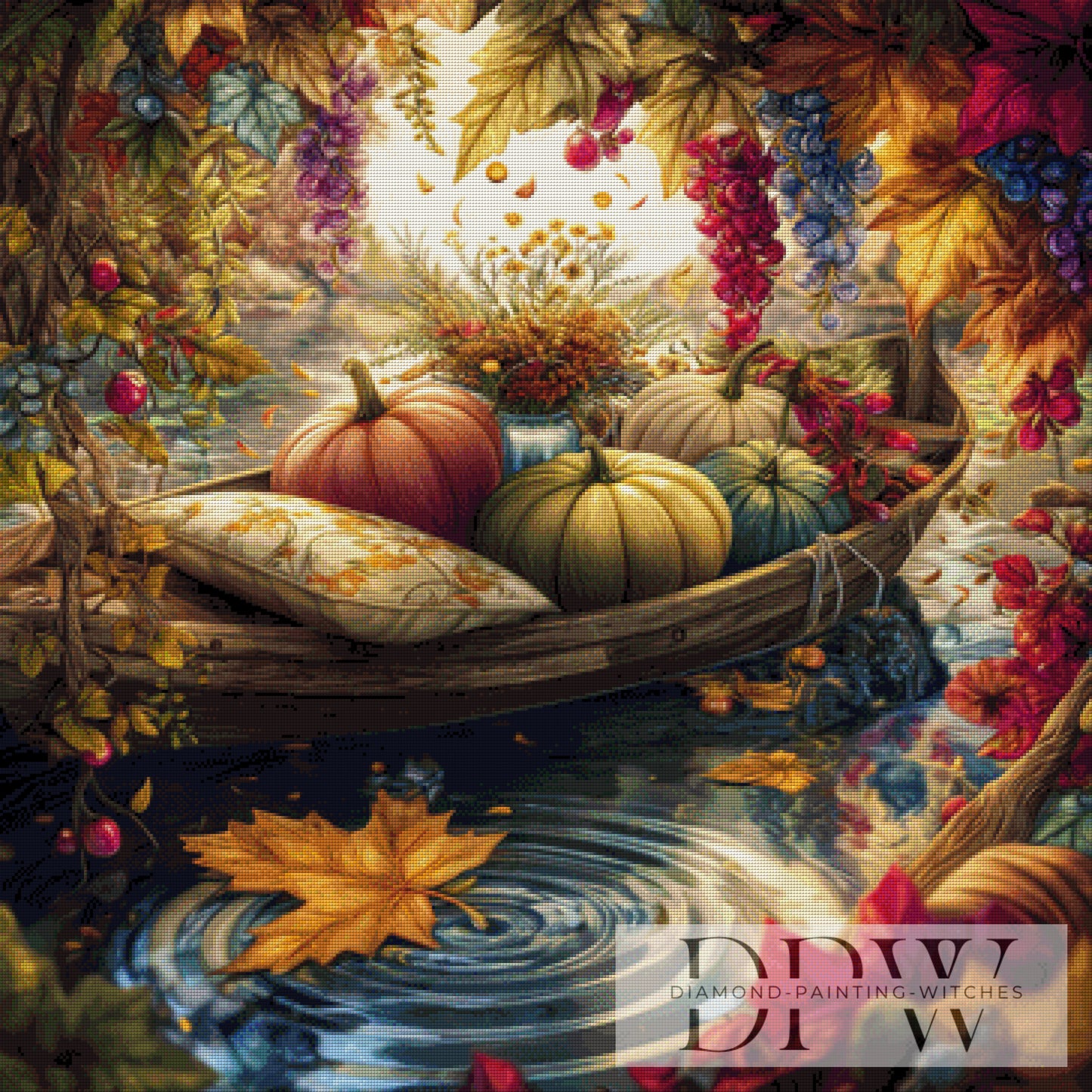 Herbstliche Traumfahrt by Lisa Morgan 90x90cm mit 270 Farben DPW-4531