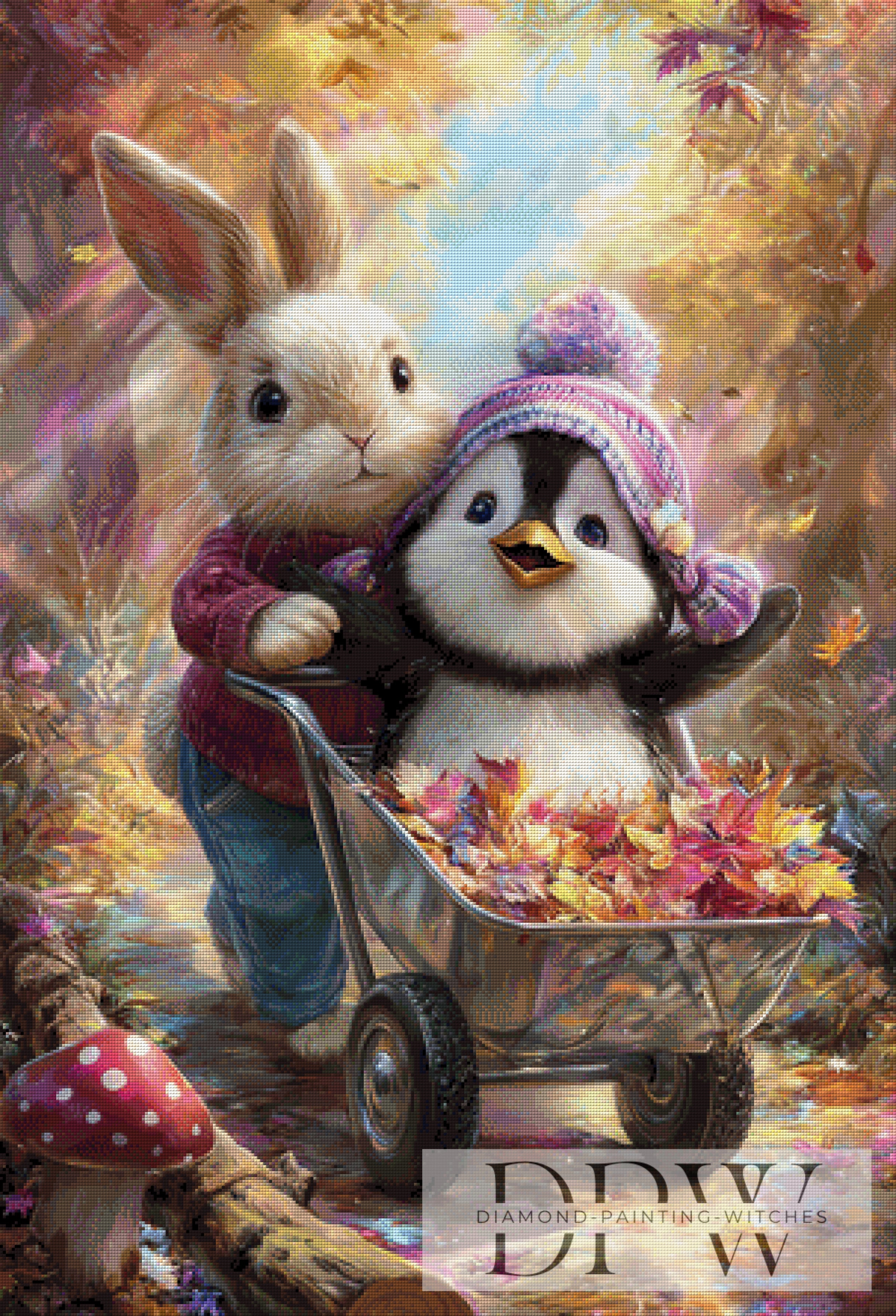 Hase und Pinguin by Lisa Morgan mit 290 Farben