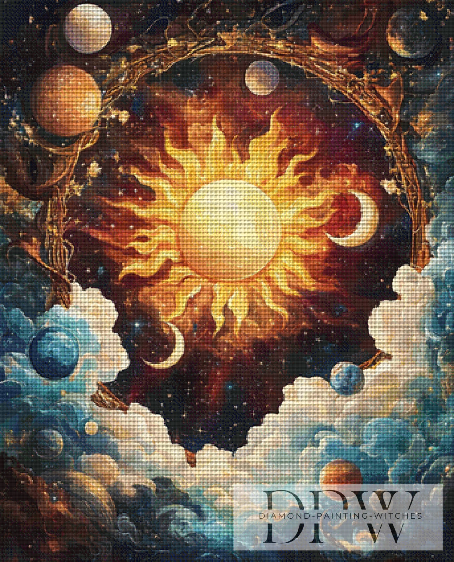 Sonne und Mond by Lisa Morgan 85x105cm mit 200 Farben DPW-4549