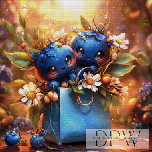 Blueberry by Lisa Morgan 80x80cm mit 280 Farben DPW-4559