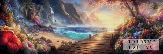 Regenbogen im Paradies by ellufija 150x50cm mit 310 Farben DPW-4570