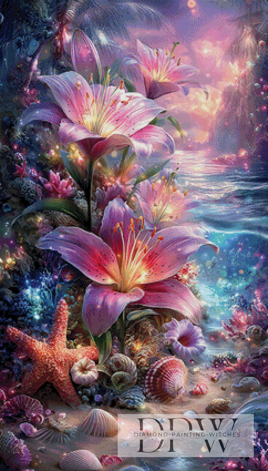 Blütenflut by ellufija 60x105cm mit 320 Farben DWP-4573