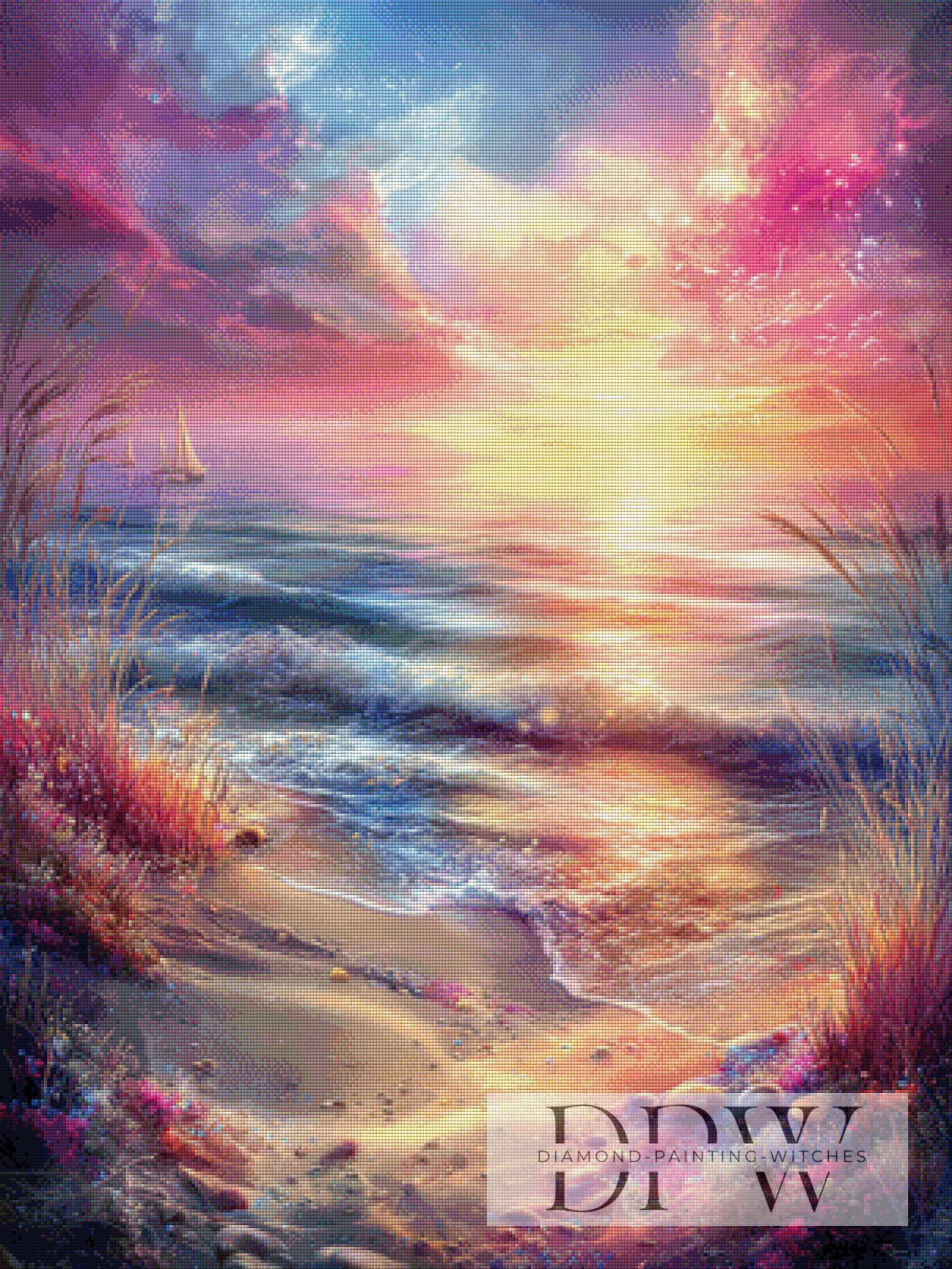 Herzstrand by ellufija 75x100cm mit 230 Farben DWP-4574