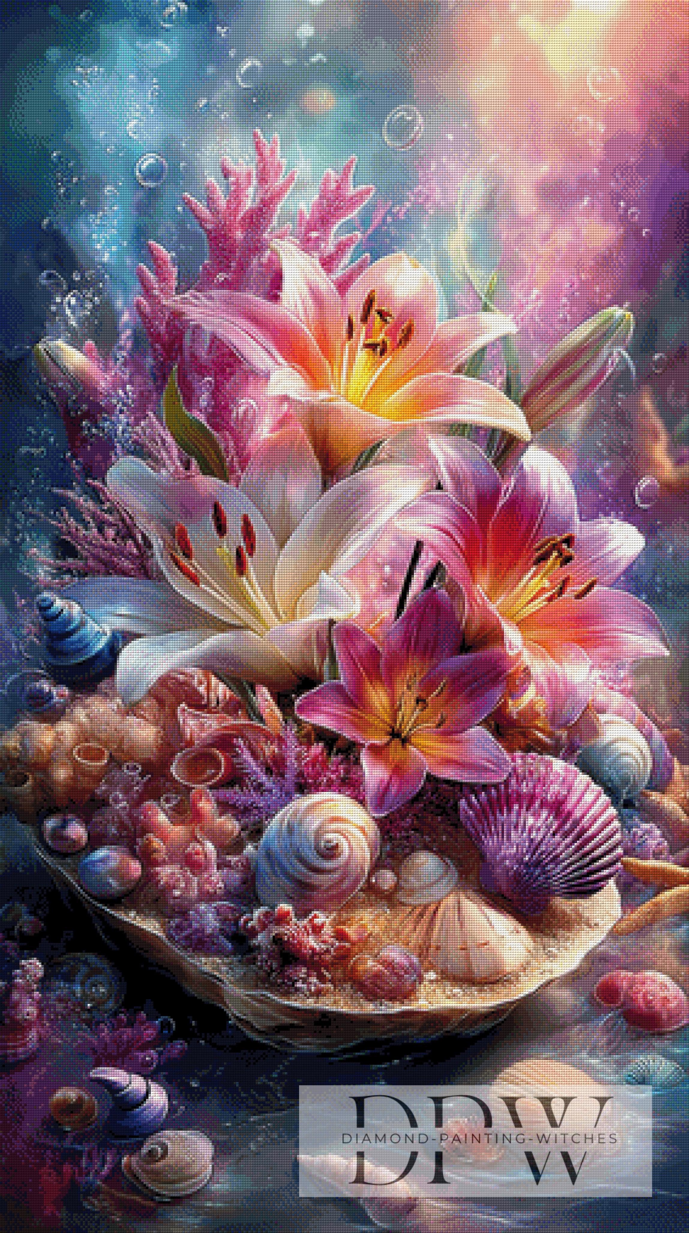 Lilien & Muscheln by ellufija mit 350 Farben DWP-4577