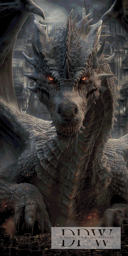 Black Dragon by Elly_A.I 60x120cm mit 80 Farben DPW-4610